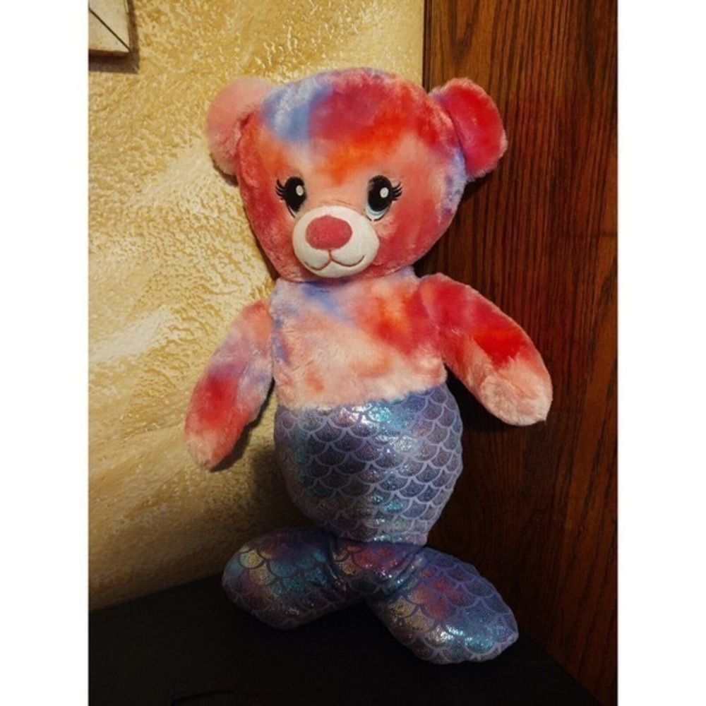 Build a Bear Pink rainbow tye‎ dye Mermaid 17"